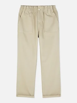 Bawełniane spodnie typu paper bag