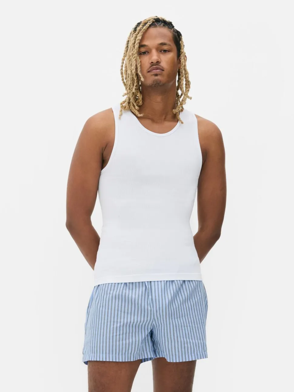 Bezszwowe prążkowane podkoszulki, 2 szt.