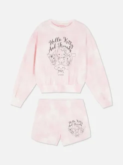 Bluza i szorty ze wzorem tie-dye, motyw Hello Kitty