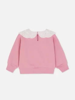 Bluza z okrągłym dekoltem i haftowanym kołnierzykiem