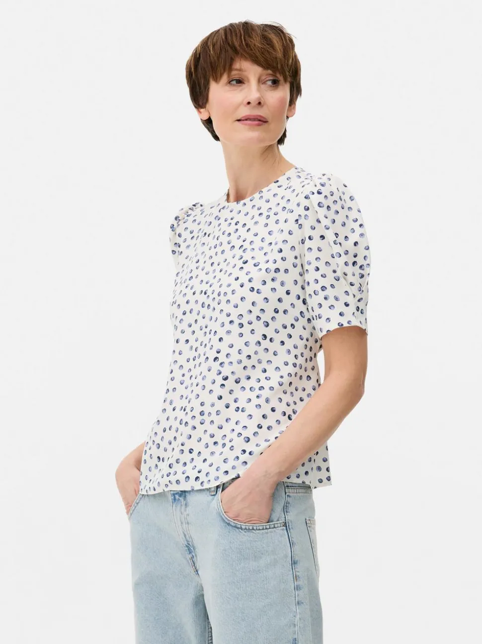Bluzka z krótkim rękawem w kwiaty