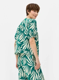 Bluzka ze wzorem w liście