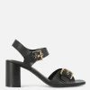 Buty na obcasie klockowym z ozdobnymi oczkami