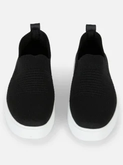 Buty sportowe z dzianinową prążkowaną cholewką