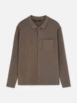 Dzianinowa koszula z zapięciem na zatrzaski