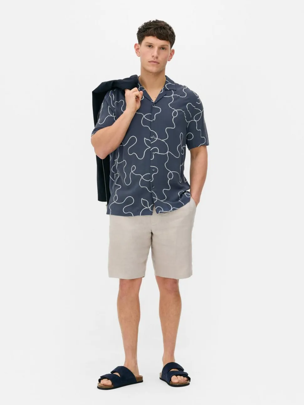 Flokowana koszula Kem z abstrakcyjnym wzorem