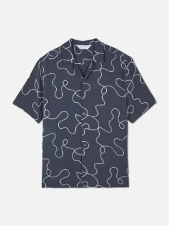 Flokowana koszula Kem z abstrakcyjnym wzorem