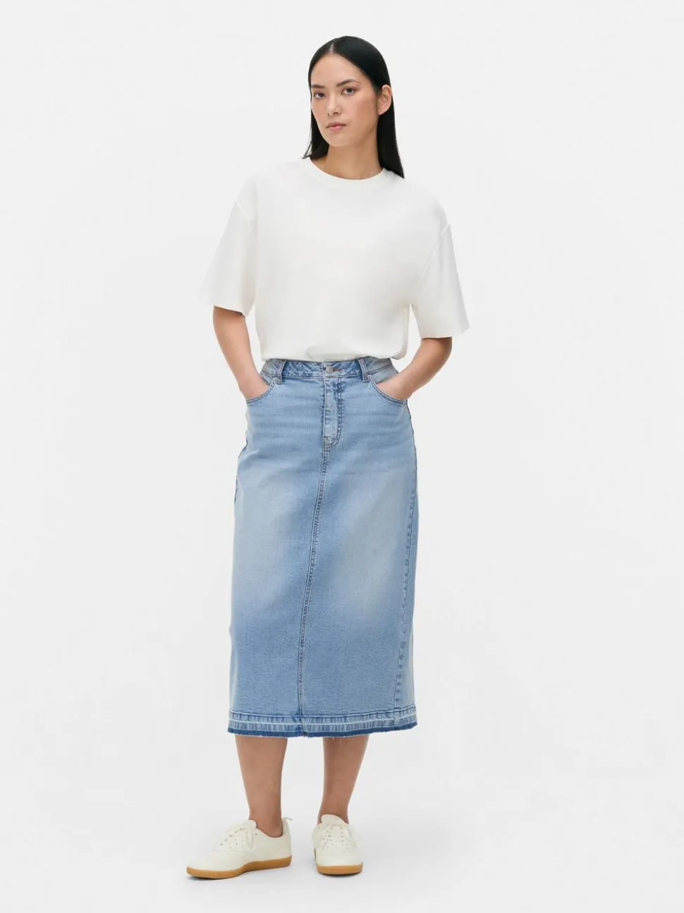 Jeansowa spódnica midi