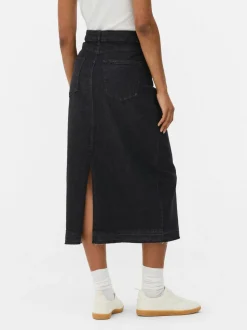 Jeansowa spódnica midi