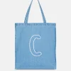 Jeansowa torba shopper z inicjałem