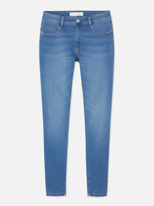 Jeansy ze średnim stanem o kroju skinny | standard