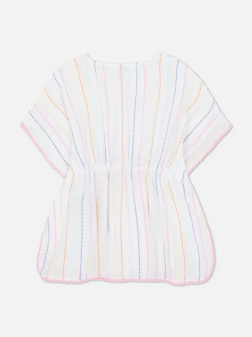 Kaftan w paski z frędzlami