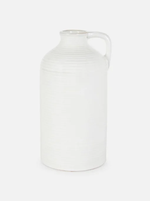 Karbowany ceramiczny wazon z uchwytem