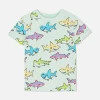 Kolorowy T-shirt z krótkim rękawem i motywem rekina