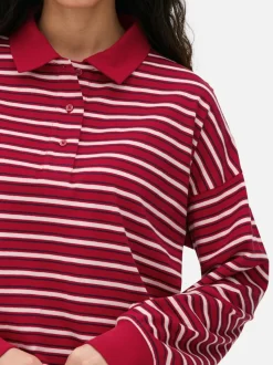 Koszula rugby w paski z długim rękawem