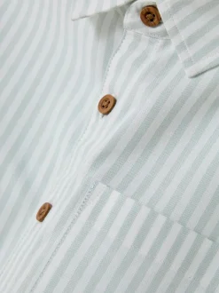 Koszula typu oxford w paski z krótkim rękawem