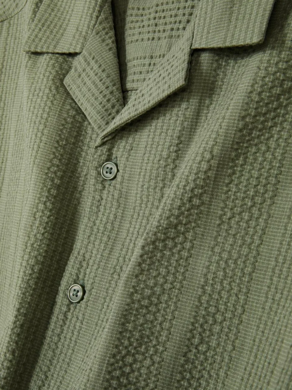 Koszula w paski z tkaniny seersucker, krótki rękaw