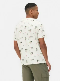 Koszula z krótkim rękawem i wzorem w palmy