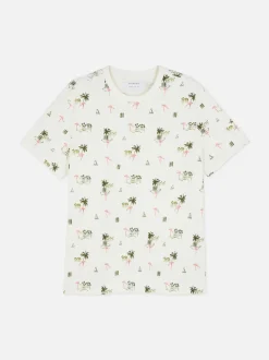 Koszula z krótkim rękawem i wzorem w palmy