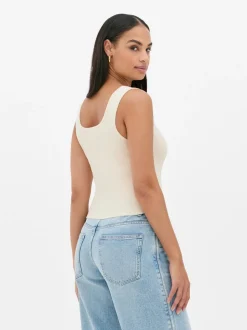 Koszulka bez rękawów z dekoltem w serek