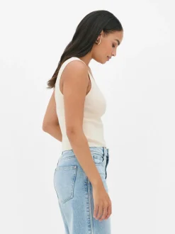 Koszulka bez rękawów z dekoltem w serek