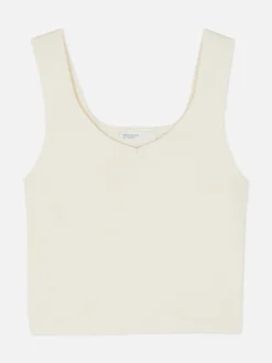 Koszulka bez rękawów z dekoltem w serek