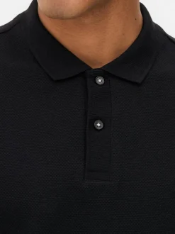 Koszulka polo z fakturą plastra miodu