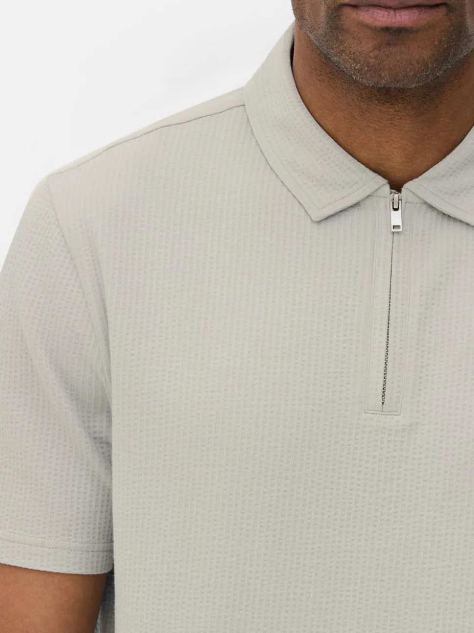 Koszulka polo z tkaniny seersucker