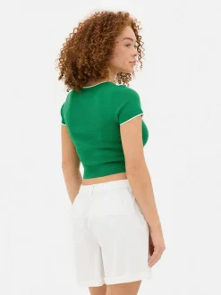 Krótki T-shirt w paski