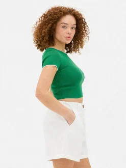 Krótki T-shirt w paski