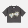 Krótki T-shirt z efektem sprania i Stichem Disneya