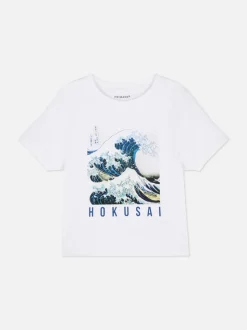 Krótki T-shirt z motywem Wielkiej Fali autorstwa Hokusaia