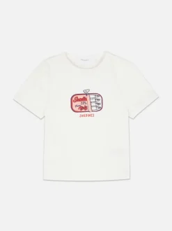 Krótki T-shirt z nadrukiem