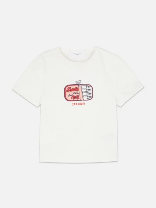 Krótki T-shirt z nadrukiem