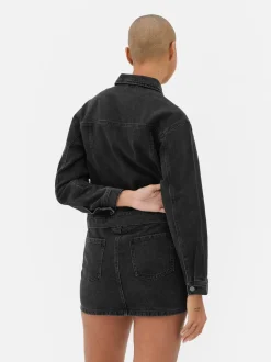 Kurtka jeansowa z efektem znoszenia