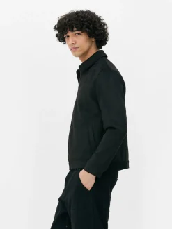 Kurtka ze sztucznego zamszu z kołnierzykiem