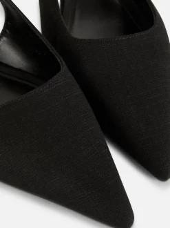 Lniane czółenka z tylnym paskiem