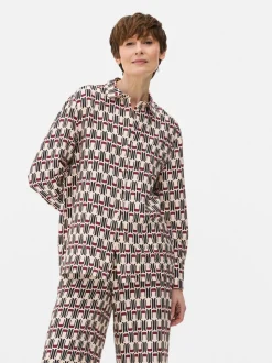 Luźna koszula z nadrukiem