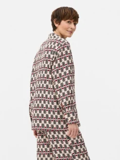 Luźna koszula z nadrukiem