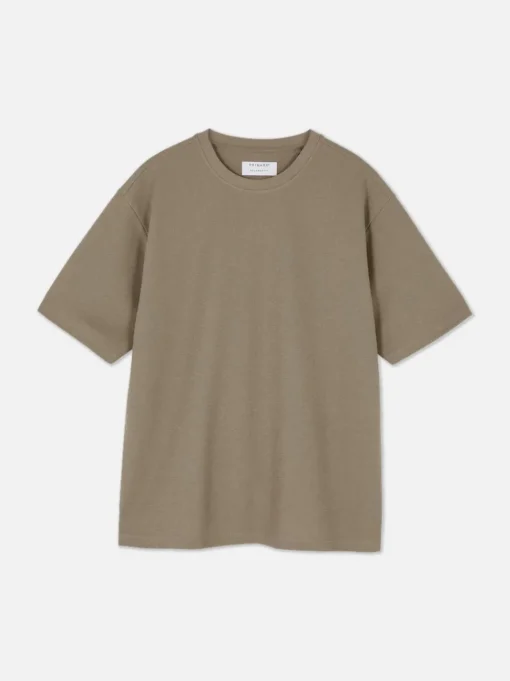 Luźny T-Shirt z teksturowanej dzianiny