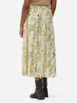 Marszczona spódnica maxi w kwiaty