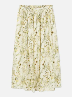 Marszczona spódnica maxi w kwiaty