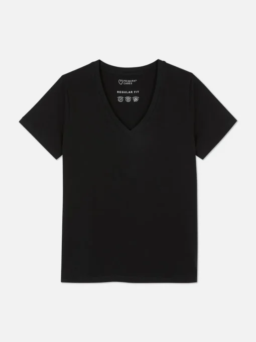 Niezbędny T-shirt z dekoltem w serek