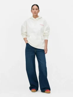 Oversize'owa bluza z kapturem i nadrukiem