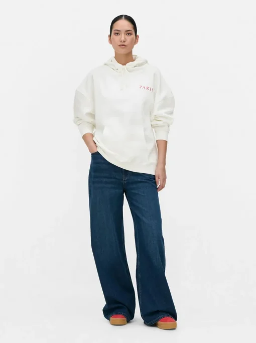 Oversize'owa bluza z kapturem i nadrukiem