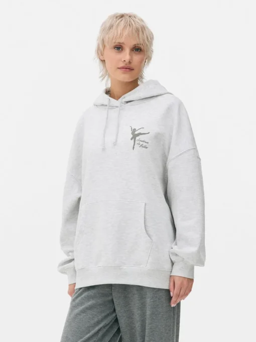 Oversize'owa bluza z kapturem i nadrukiem