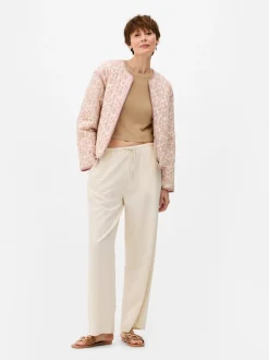 Pikowana kurtka w kwiaty