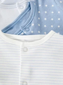 Śpioszki z długim rękawem w gwiazdki, 3 szt.