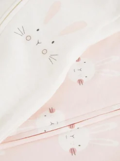 Śpioszki z motywem królika zapinane na zamek, 2 szt.