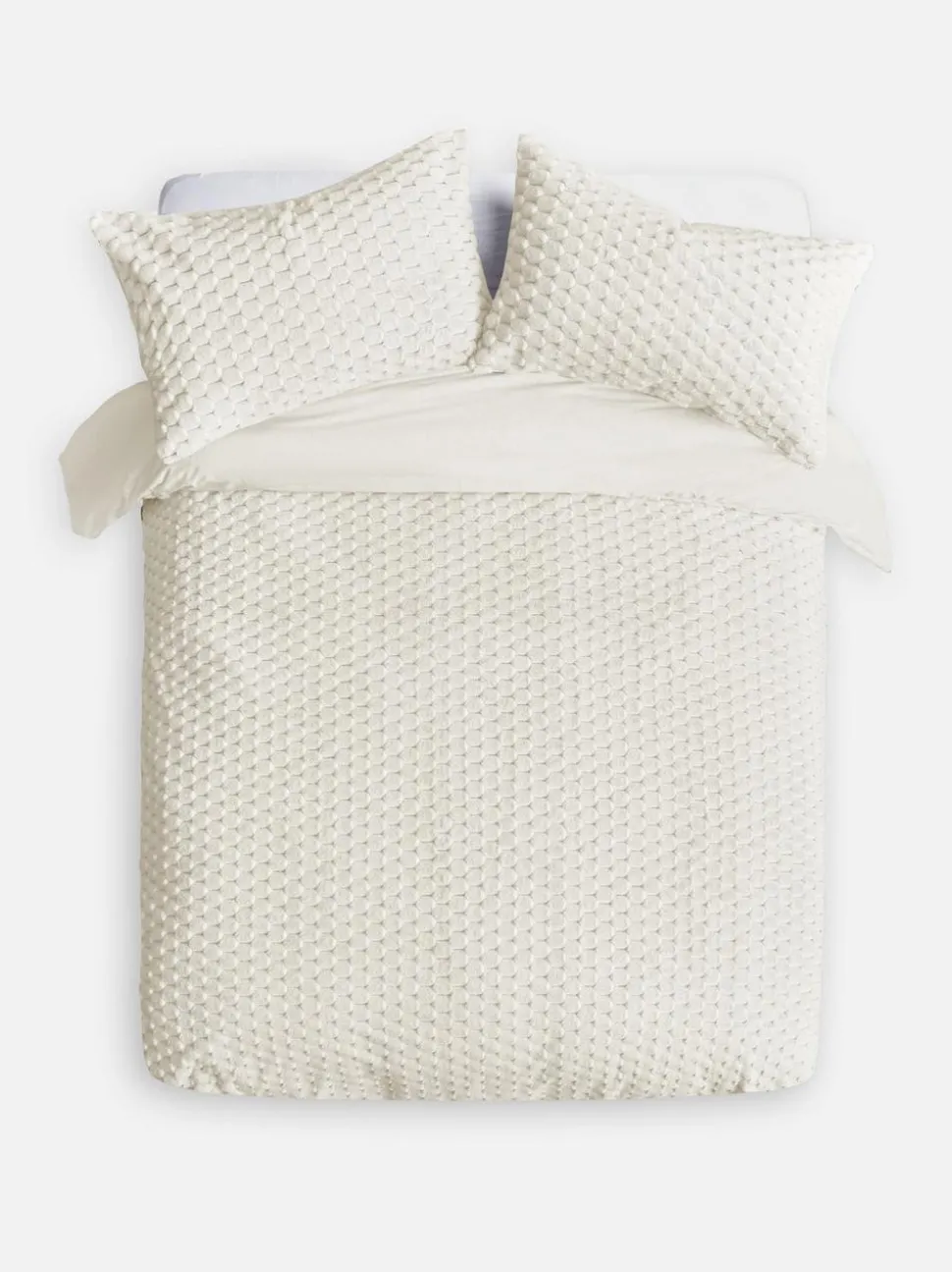 Pościel w rozmiarze king o fakturze plastra miodu